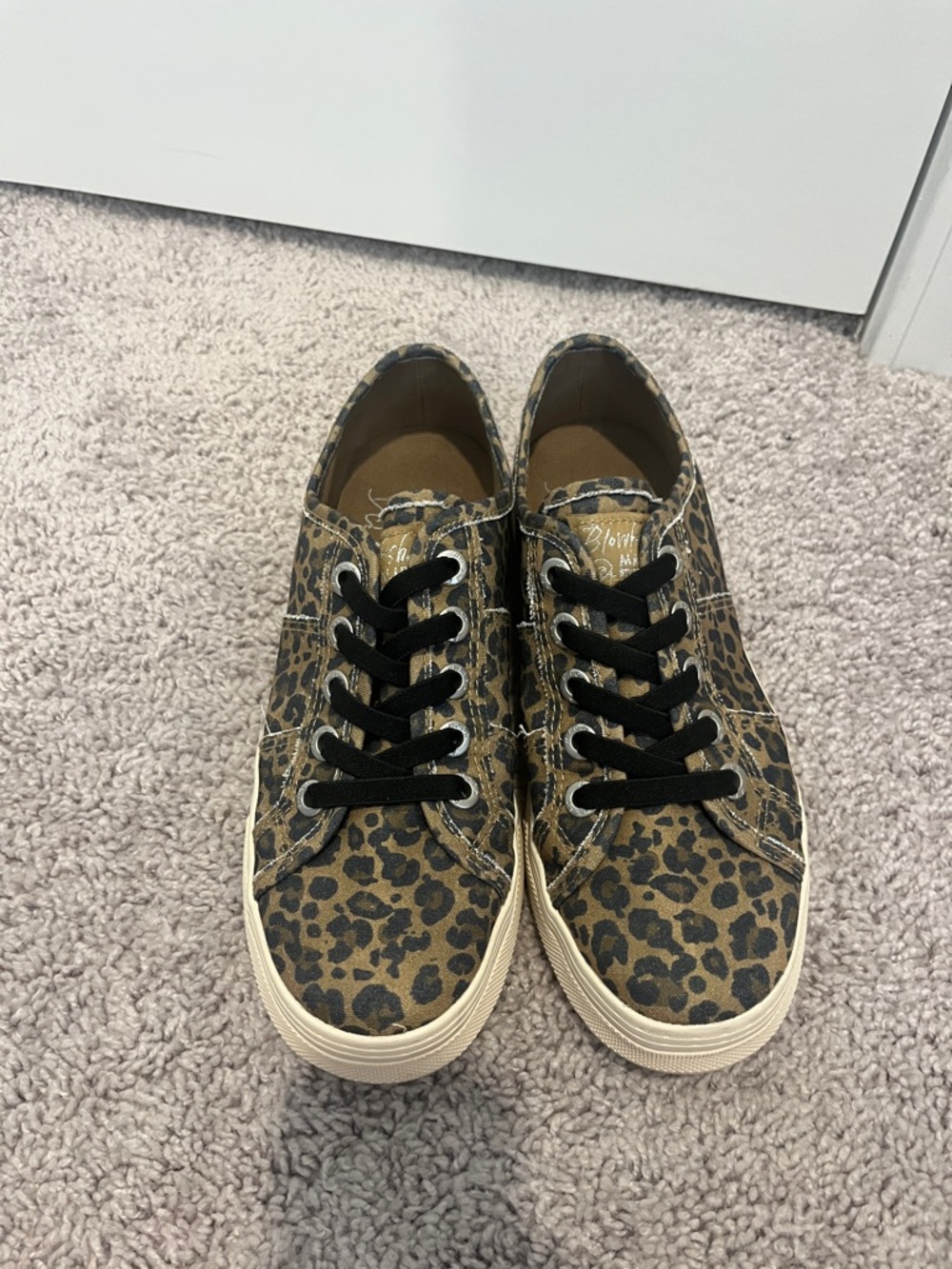 Blowfish Malibu Leopard Print Canvas Sneakers - Tan & Black